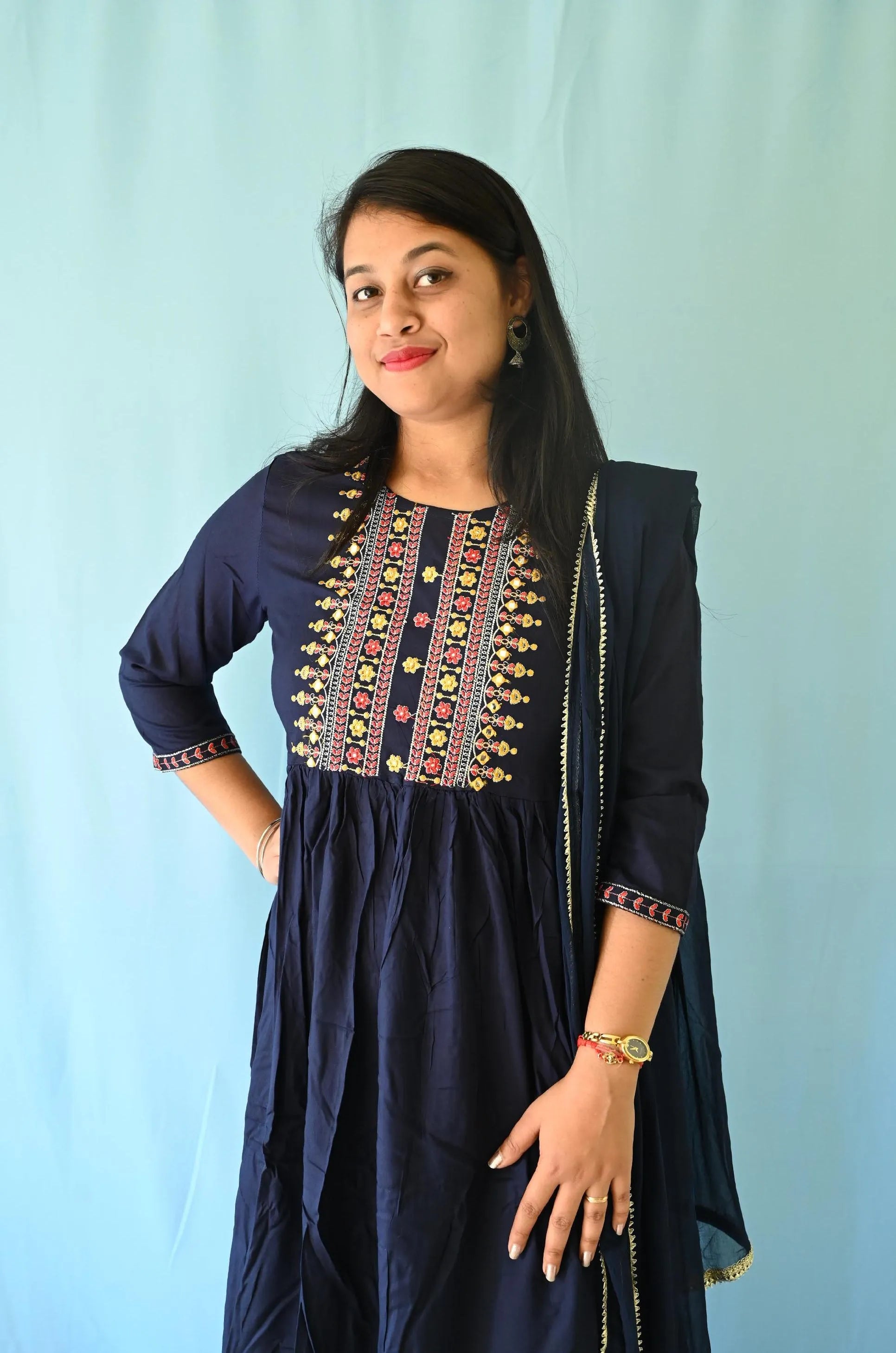 Blueberry suit set with dupatta