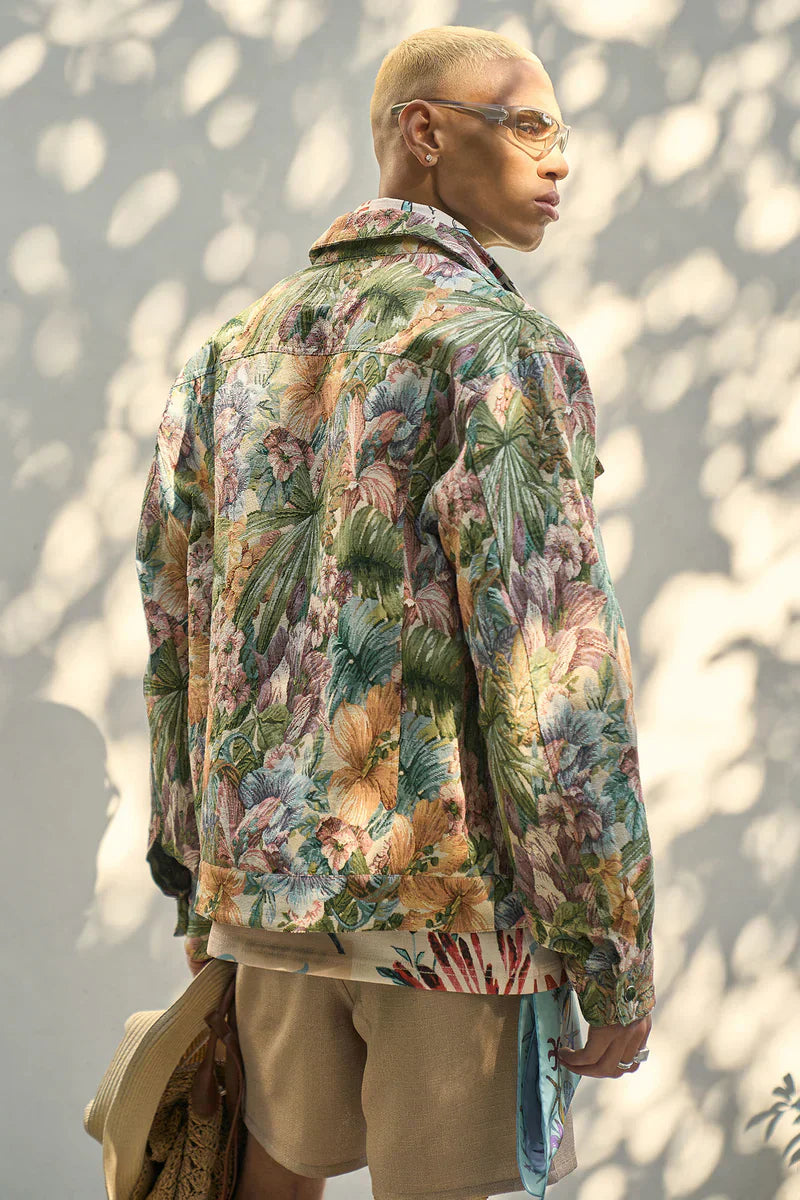 All You Need Is Tapestry Trucker Jacket - Green/combo