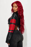 Not Like The Rest Faux Leather Moto Jacket - Black