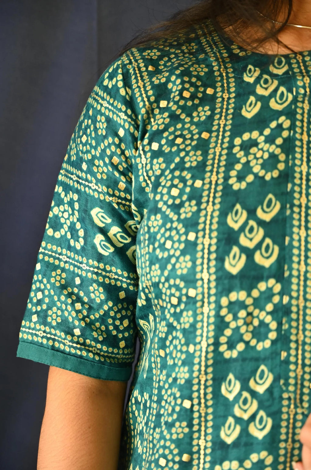 Bandhej Cotton suit with Dupatta