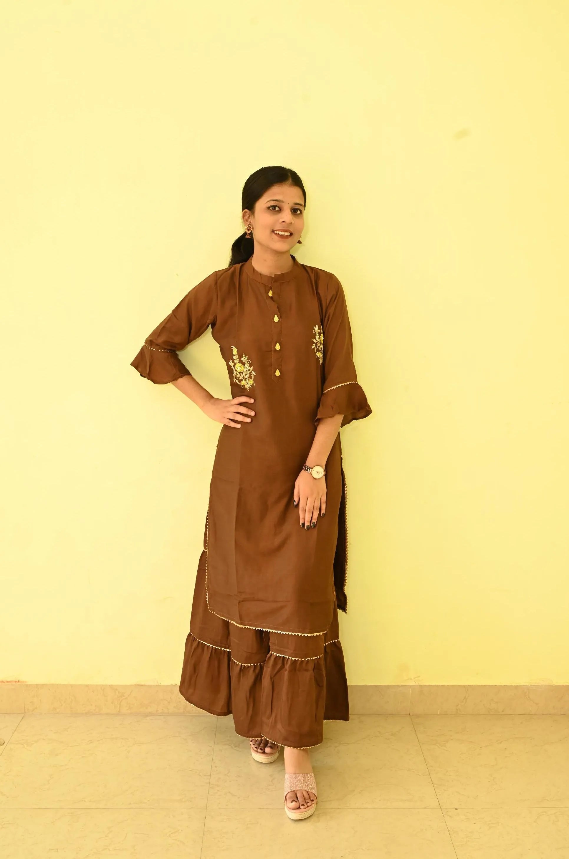 Georgette Embroidery Gharara set