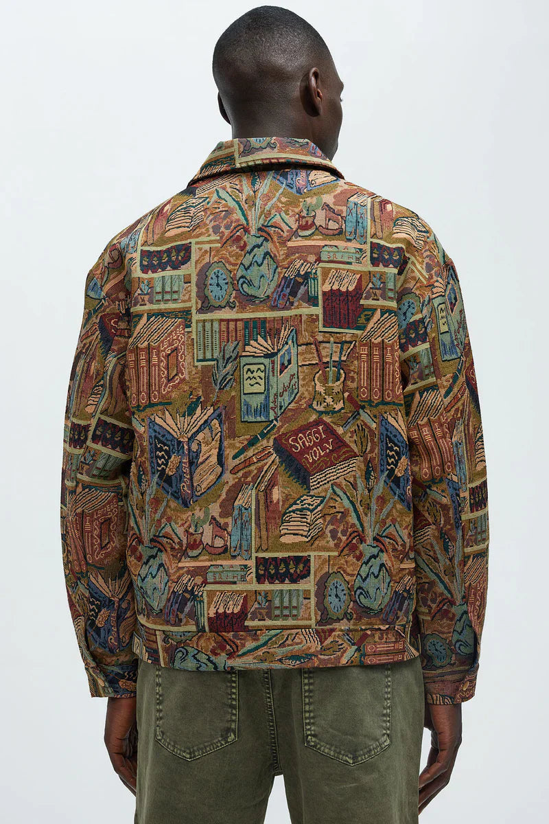 Feelin A Way Tapestry Zip Jacket - Multi Color