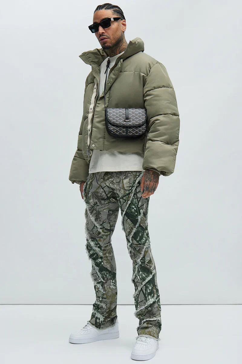 Norton Cropped Puffer - Olive