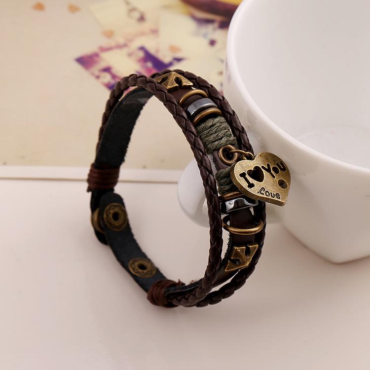 Fashion Geometric Men's Bracelets Men Cord & Leather Bracelets - view 3