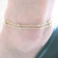 Fashion Ball Alloy Plating No Inlaid Women's Anklet - front view