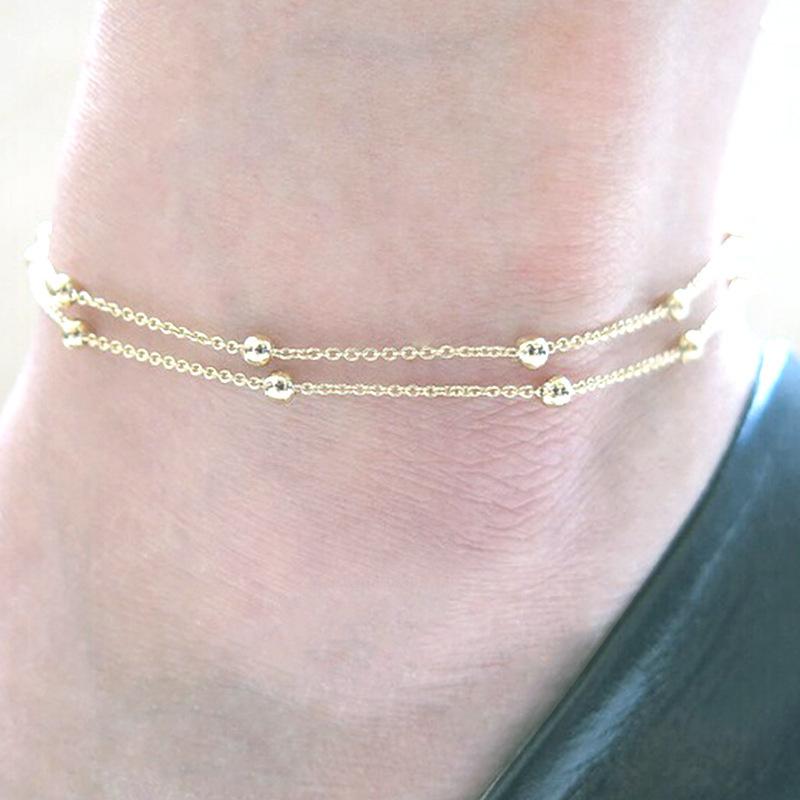 Fashion Ball Alloy Plating No Inlaid Women's Anklet - front view