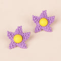 Korea Candy Color Childlike Egg Yolk Star Earrings Purple Star Cute Flower Earrings Wholesale Nihaojewelry - front view