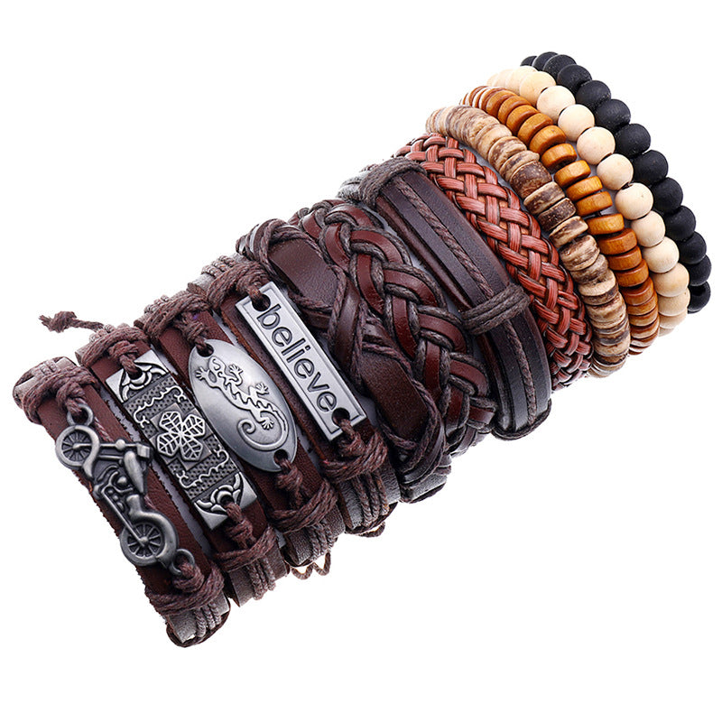 Fashion Geometric No Inlaid Men's Bracelets Men Beaded Bracelets - front view