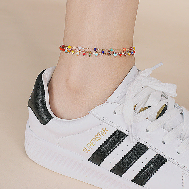 Wholesale Jewelry Beaded Anklet - front view