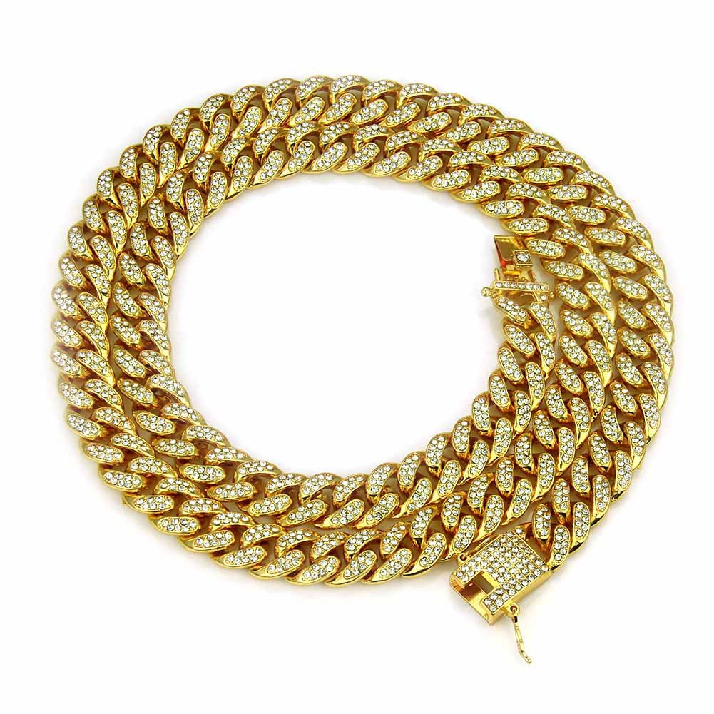 Fashion Alloy Diamond Men'S Necklace Men Chain Necklaces - front view