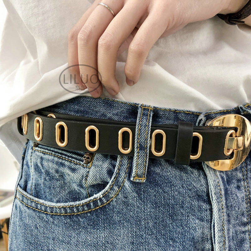 Belt Women's Punching Decoration Casual Jeans Suit Belt Women's Dress Belt Skirt - front view