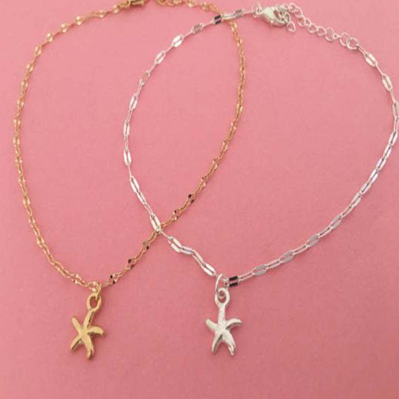 Simple Starfish Pendant Anklet Fashion Alloy Starfish Anklet - view 3