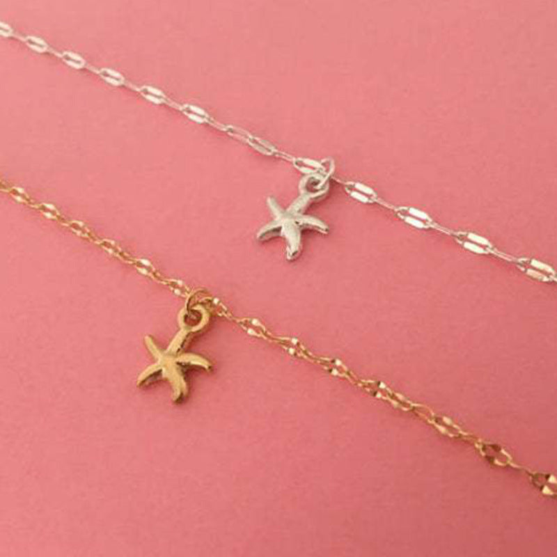 Simple Starfish Pendant Anklet Fashion Alloy Starfish Anklet - view 4
