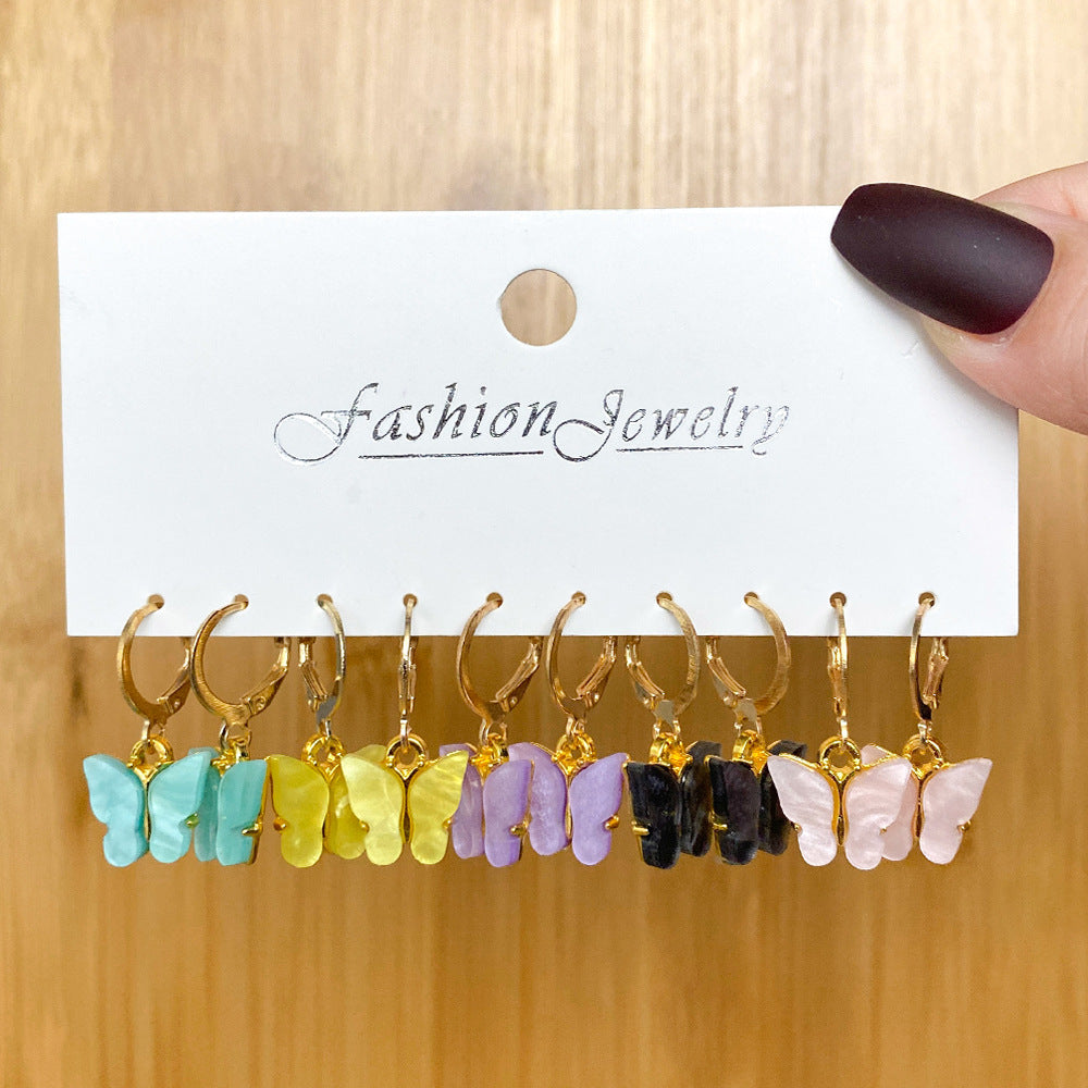 Unisex Fashion Geometric Butterfly Alloy Artificial Pearls Earrings Drop Earrings - view 3
