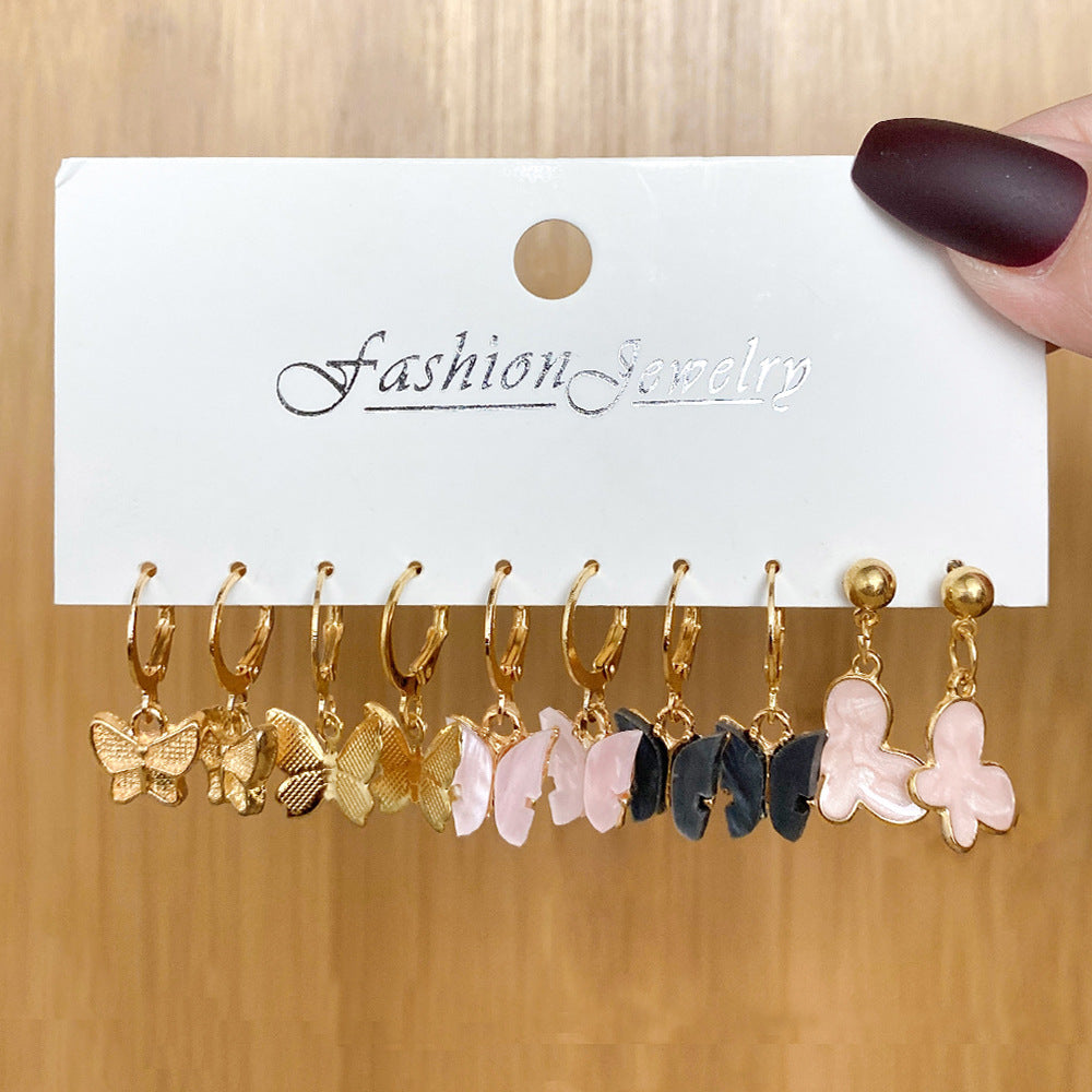 Unisex Fashion Geometric Butterfly Alloy Artificial Pearls Earrings Drop Earrings - view 5