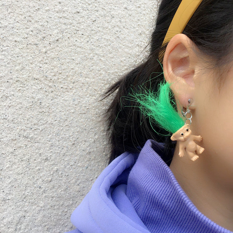 Retro Exaggerated Doll Handmade Plastic Resin Women'S Ear Cuffs Earrings - view 4