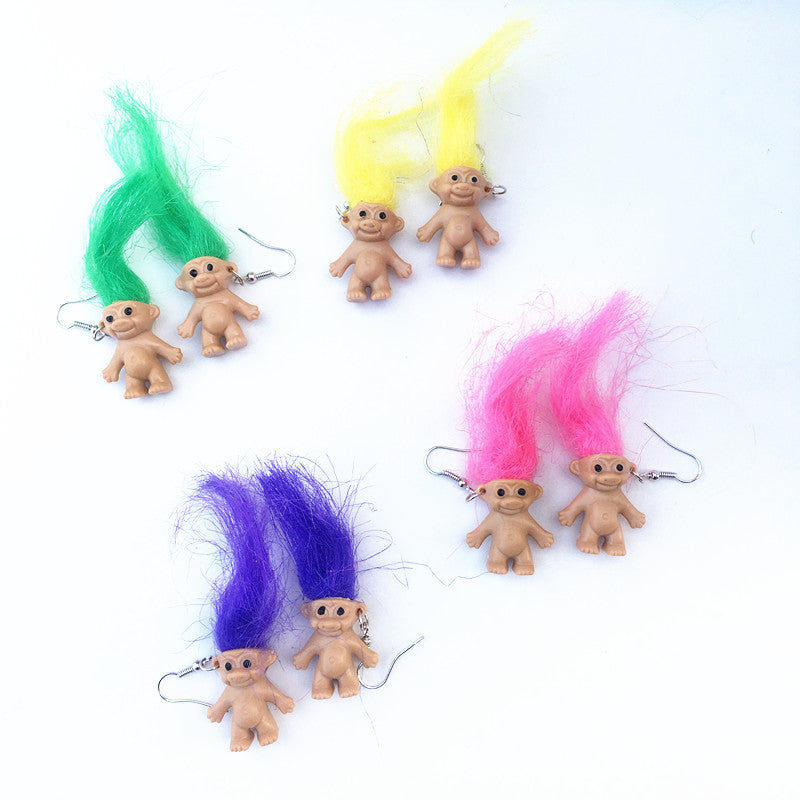 Retro Exaggerated Doll Handmade Plastic Resin Women'S Ear Cuffs Earrings - view 5