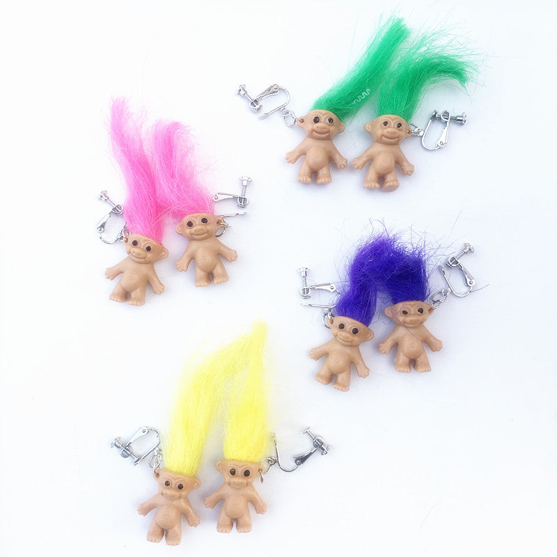Retro Exaggerated Doll Handmade Plastic Resin Women'S Ear Cuffs Earrings - view 2