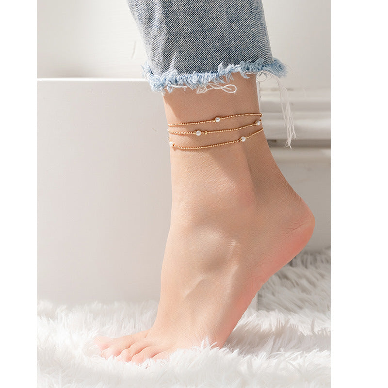Fashion Solid Color Alloy Plating Anklet - view 2