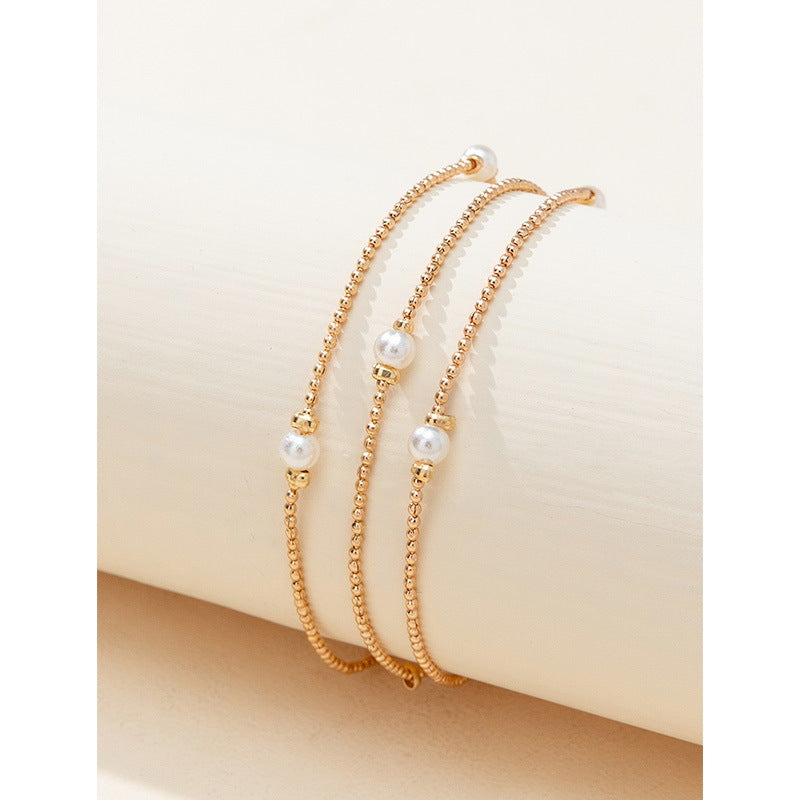 Fashion Solid Color Alloy Plating Anklet - front view