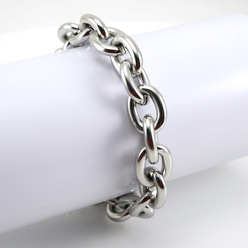 Fashion Geometric Stainless Steel Plating Men's Bracelets - front view