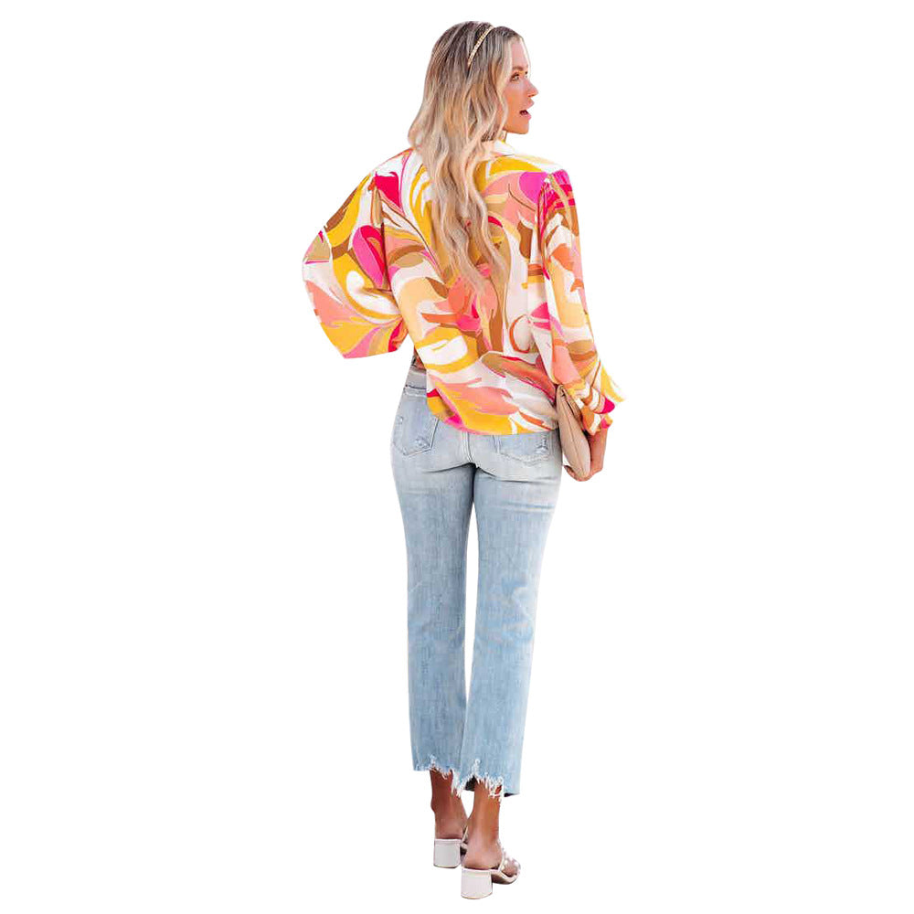 Wholesale Women'S Casual Printing Long Sleeve Printing Blouses - view 5