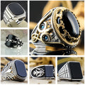 Fashion Geometric Alloy Plating Zircon Men's Rings - front view