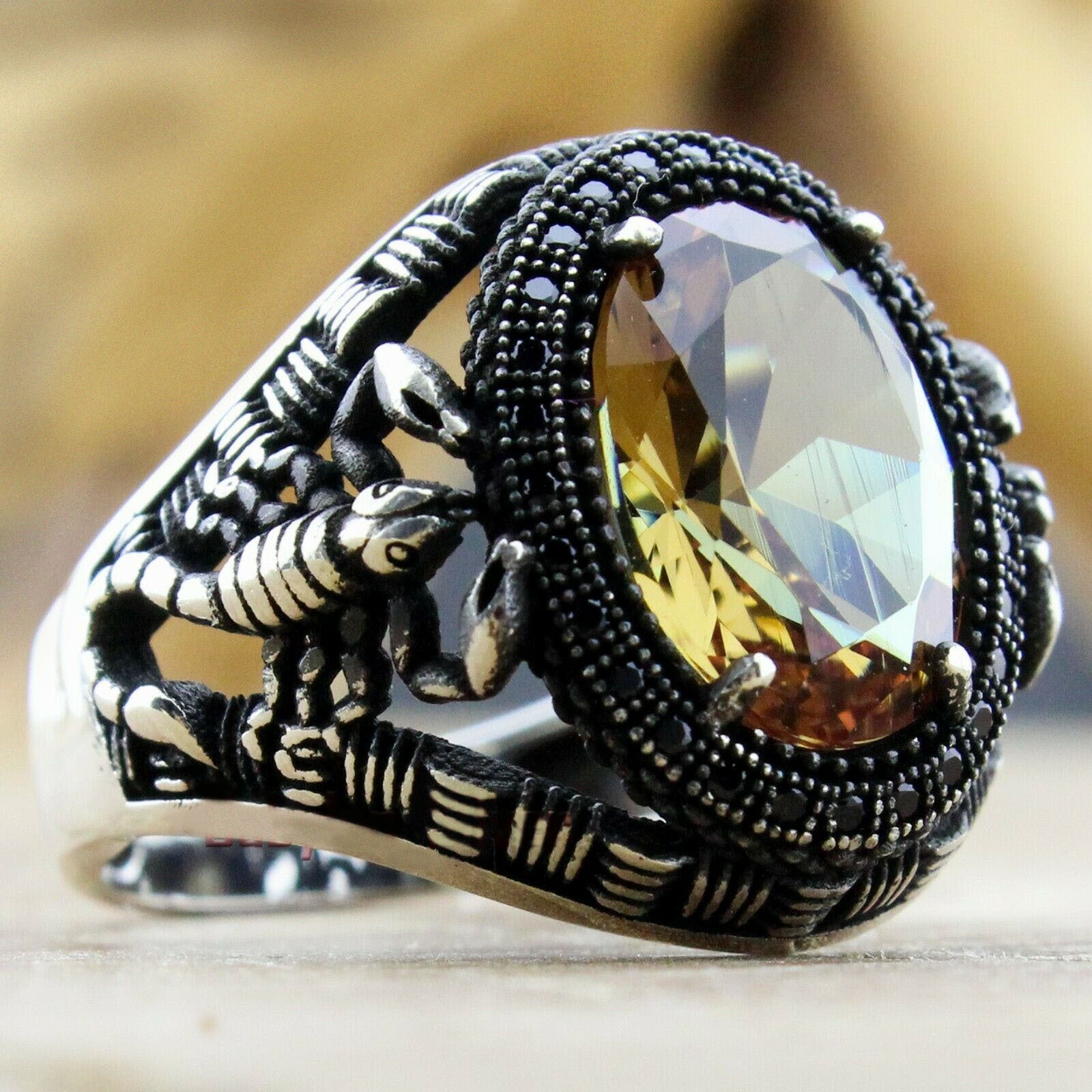 Fashion Geometric Alloy Plating Zircon Men's Rings - view 4