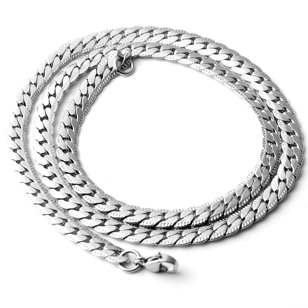 Fashion Waves Titanium Steel Chain Men's Necklace - front view