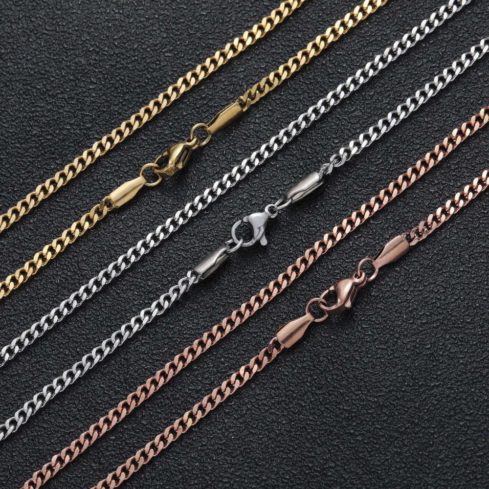 Fashion Geometric Stainless Steel Men's Necklace - front view