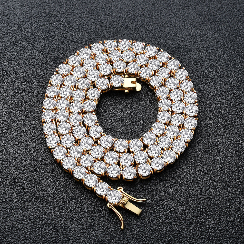 Fashion Geometric Copper Zircon Men's Necklace - front view