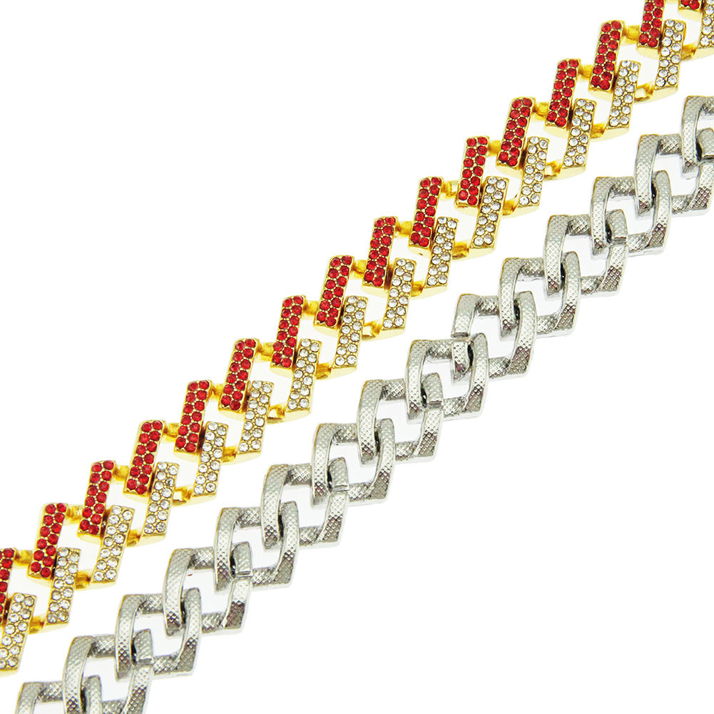 Fashion Geometric Alloy Inlay Rhinestones Men's Necklace - view 4