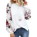 Wholesale Women'S Fashion Flower Long Sleeve Lace Blouses - front view