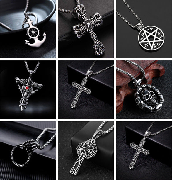 Punk Geometric Alloy Plating Men's Necklace - front view