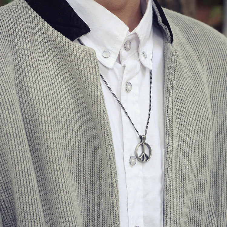 Retro Round Titanium Steel Plating Men's Necklace - view 5