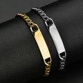 Simple Style Solid Color Stainless Steel Plating Men's Bracelets - front view
