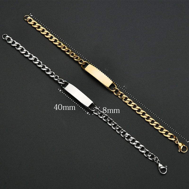 Simple Style Solid Color Stainless Steel Plating Men's Bracelets - view 5