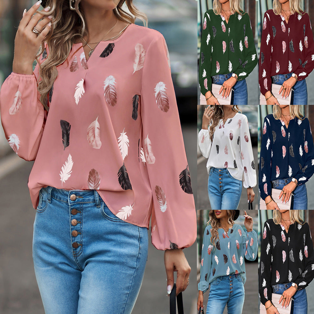 Wholesale Women'S Elegant Long Sleeve Printing Blouses - view 5