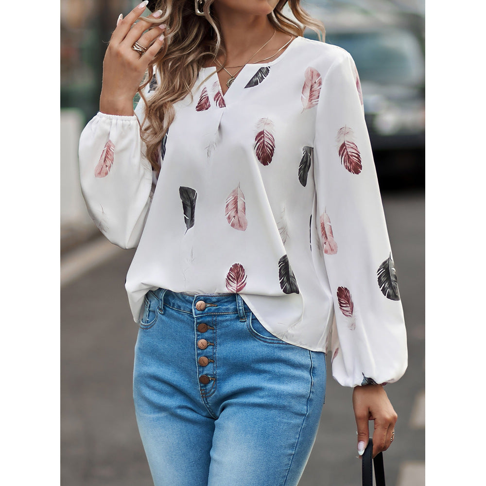 Wholesale Women'S Elegant Long Sleeve Printing Blouses - view 4
