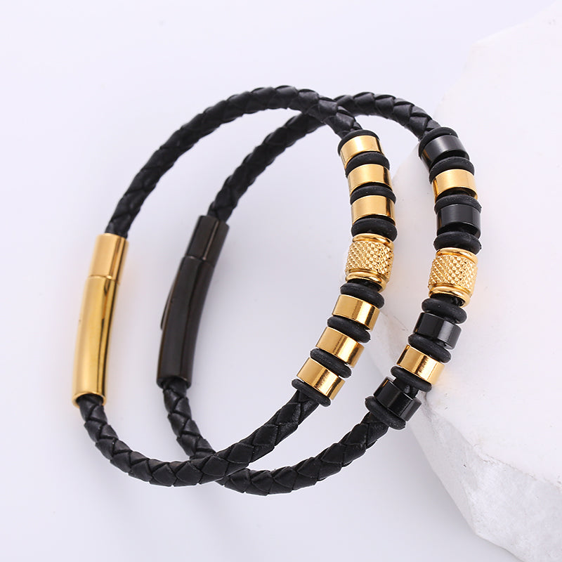 Fashion Stainless Steel Handmade Men's Bracelets - front view