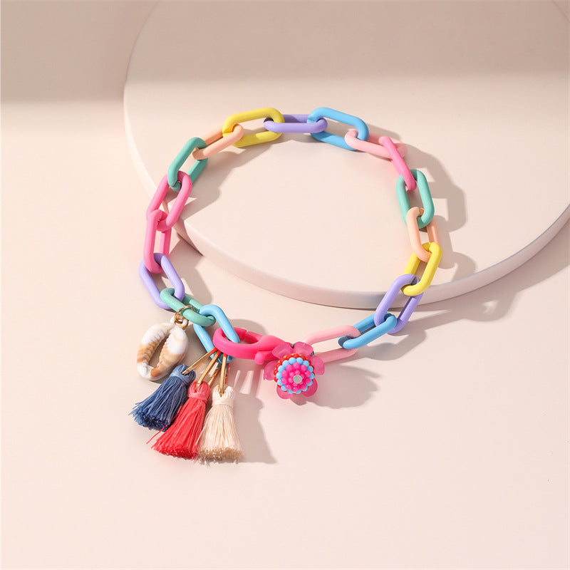 Beach Geometric Plastic Tassel Women's Anklet - view 2