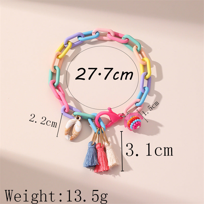 Beach Geometric Plastic Tassel Women's Anklet - view 3
