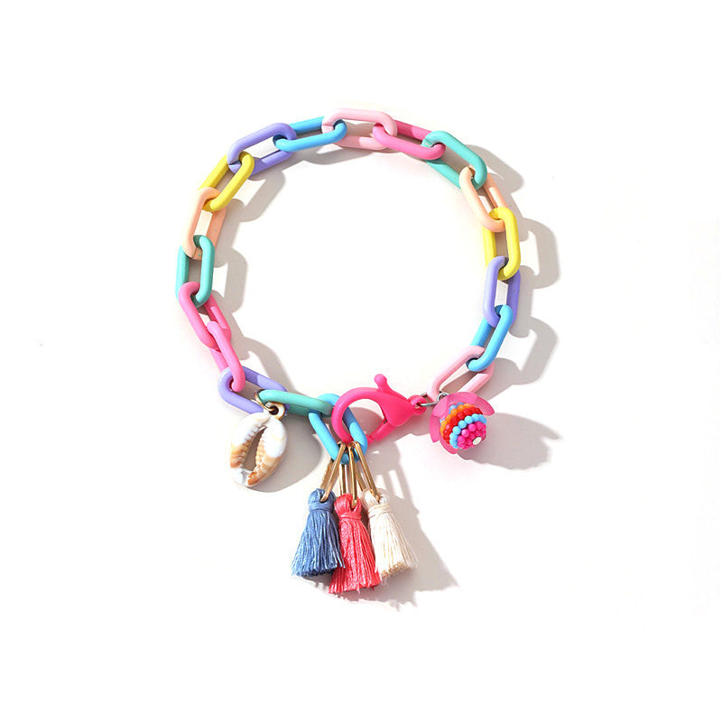 Beach Geometric Plastic Tassel Women's Anklet - view 5