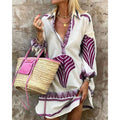 Wholesale Women'S Fashion Flower Long Sleeve Printing Blouses - front view