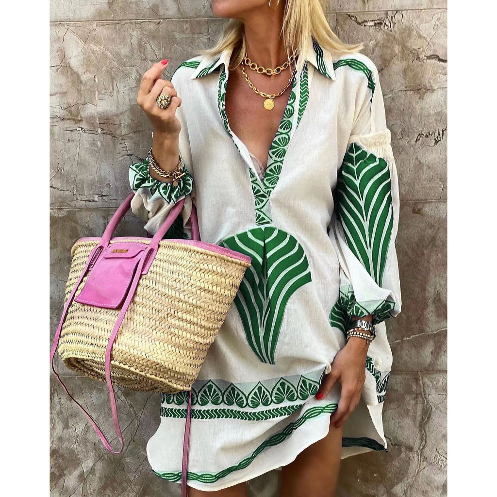 Wholesale Women'S Fashion Flower Long Sleeve Printing Blouses - view 3