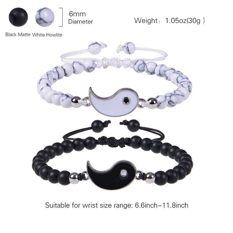 Fashion Round Natural Stone Turquoise Men's Bracelets Men Beaded Bracelets - view 4