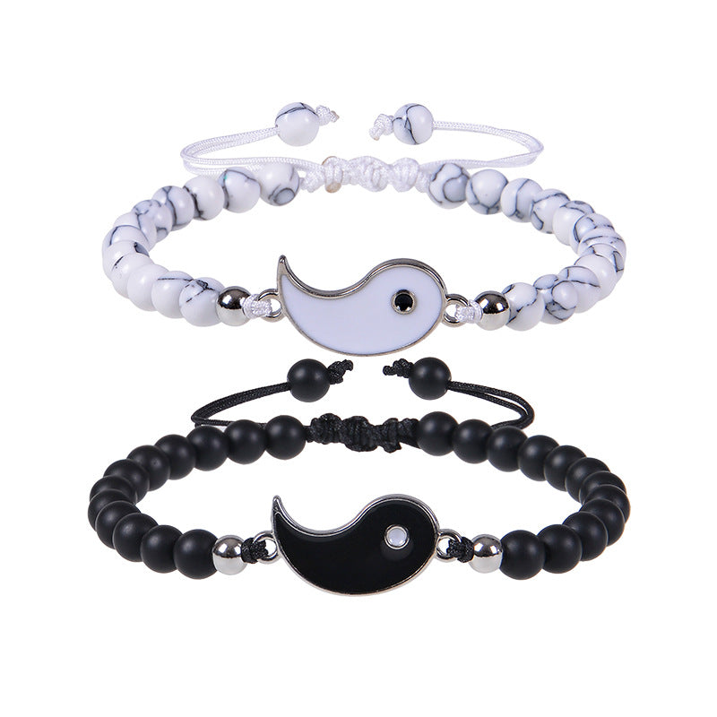 Fashion Round Natural Stone Turquoise Men's Bracelets Men Beaded Bracelets - view 5