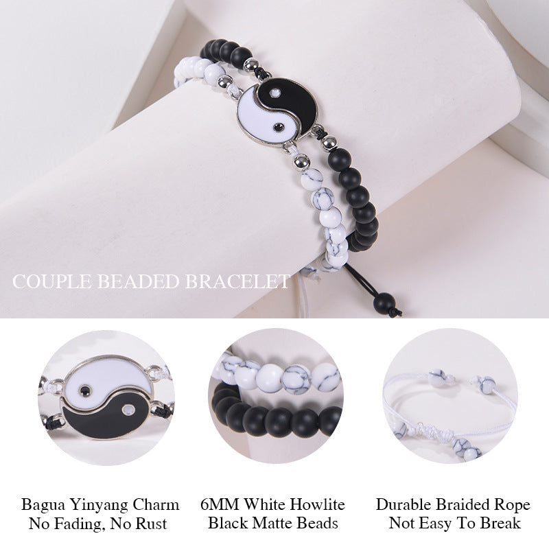 Fashion Round Natural Stone Turquoise Men's Bracelets Men Beaded Bracelets - view 2