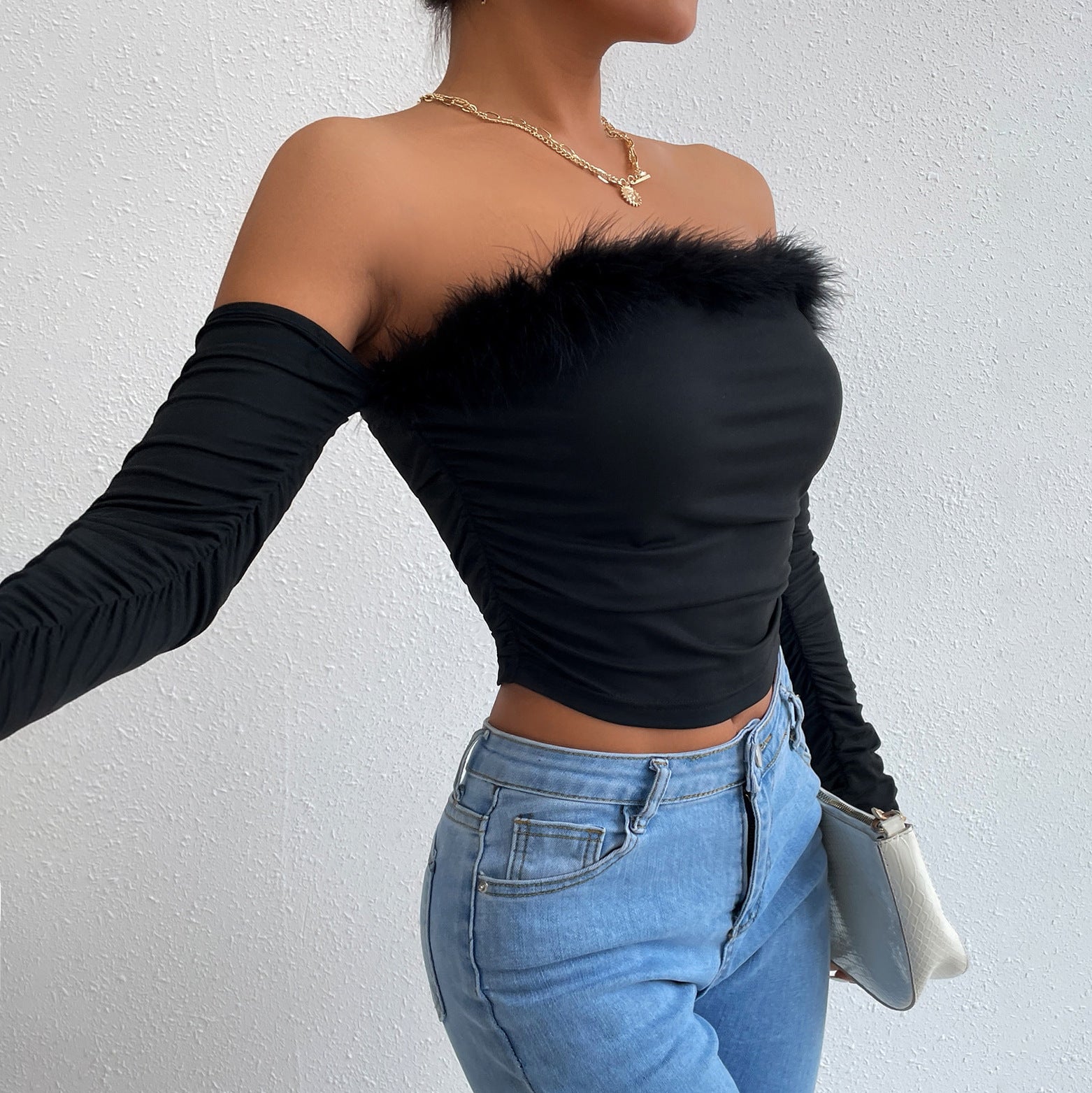 Wholesale Women'S Sexy Solid Color Backless Blouses - view 3