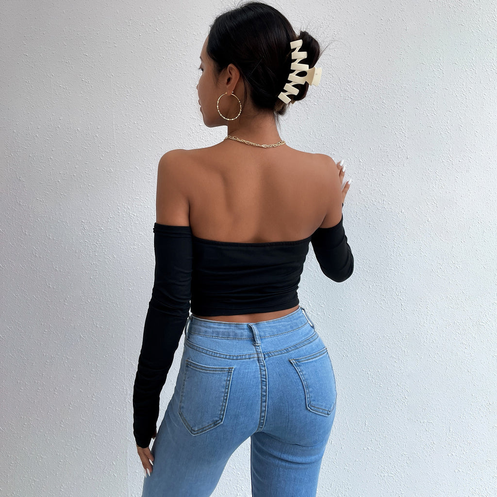 Wholesale Women'S Sexy Solid Color Backless Blouses - view 5